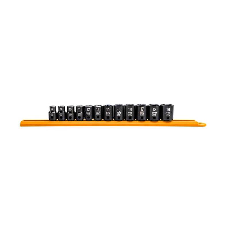 Set de 12 piezas de dados de impacto métricos estándar de 6 puntos de 3/8 pulgadas de GEARWRENCH - 84911N
