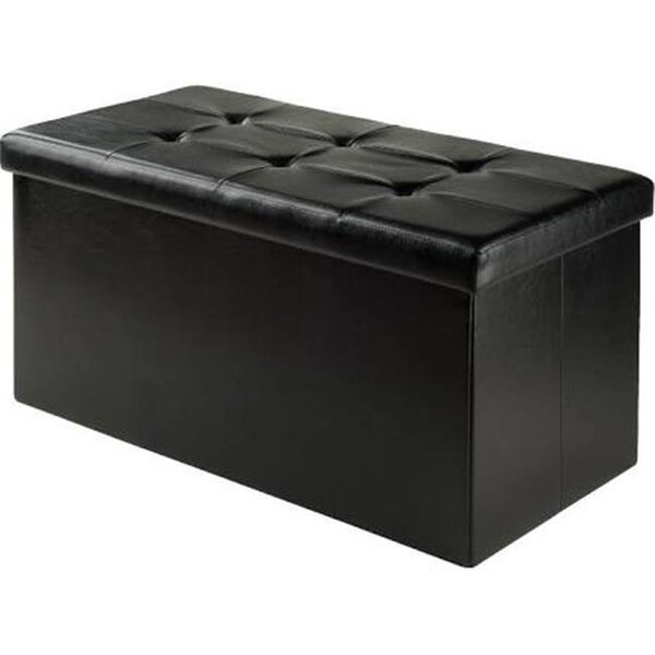 Doba-Bnt 15 x 29.9 x 32.1 in. Ashford Ottoman with Storage Faux Leather; Black - SA143832