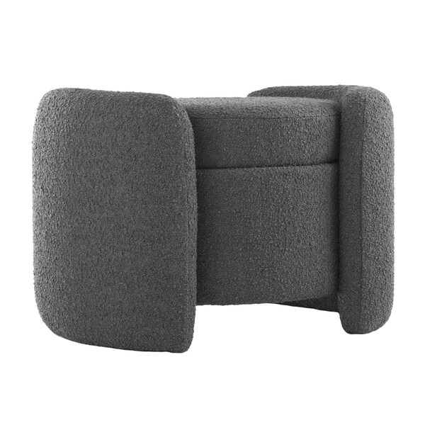 Modway Furniture 19 x 21 x 28 in. Nebula Boucle Upholstered Ottoman, Charcoal - EEI-5561-CHA