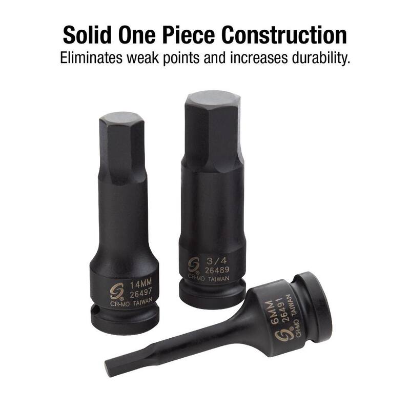 Juego de dados de impacto de 1/2 pulgadas SAE y métricos de Sunex Tools, 20 piezas - 2637