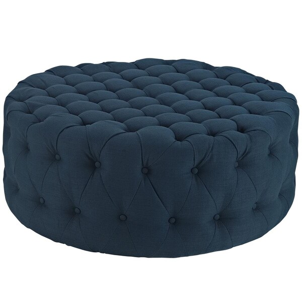 Modway Furniture 16.5 H x 40 W x 40 L in. Amour Upholstered Fabric Ottoman, Azure - EEI-2225-AZU