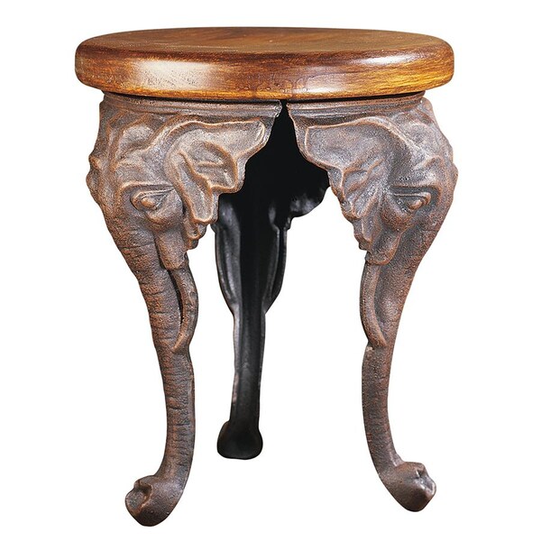 Design Toscano Three Elephants of Timbe Sculptural Footstool - SP16060