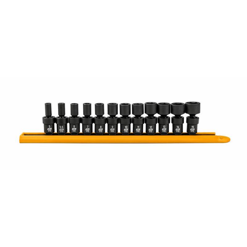 Juego de llaves de impacto universales métricas estándar de 1/4 pulgadas de 6 puntos (12 piezas) - 84905