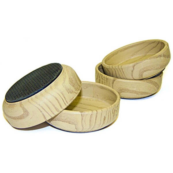 Convenience Concepts 2.37 in. TruGuard Inside Diameter Wood Grain Furniture Cups, 4PK - HI3238181
