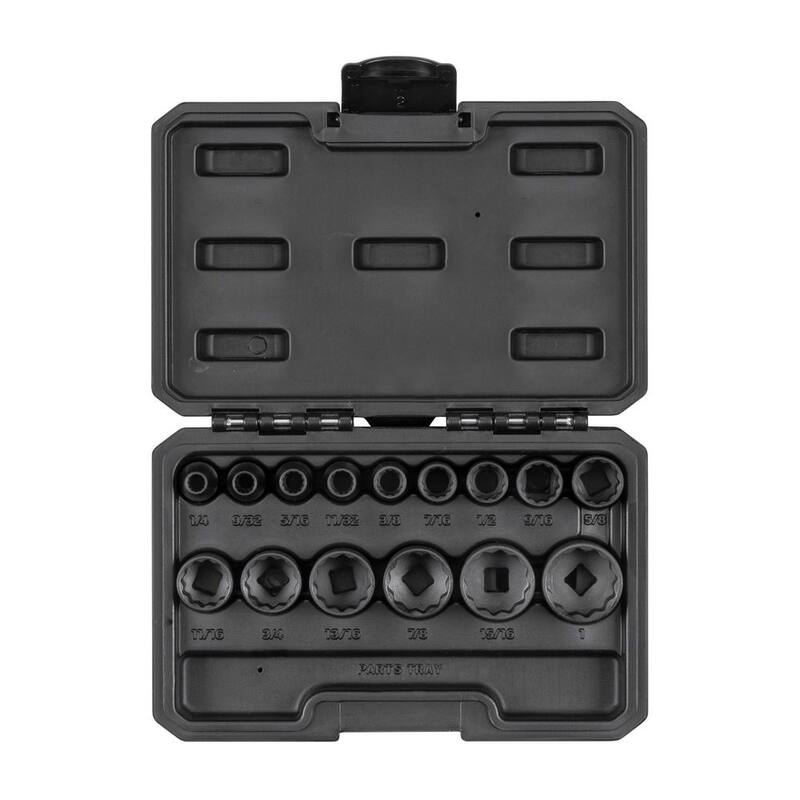 Juego de 15 piezas de dados de impacto de 12 puntos de 3/8 pulgadas de TEKTON (1/4-1 pulgada) - SID91304