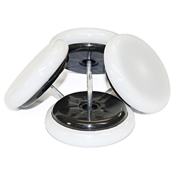 Convenience Concepts 1.5 in. TruGuard White Plastic Base Round Nail on Cushioned Glides, Gold, 4PK - HI3242971