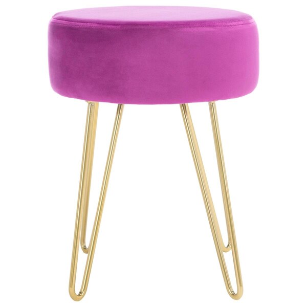 Safavieh Abrea Round Ottomans, Boysenberry & Gold - OTT7500C
