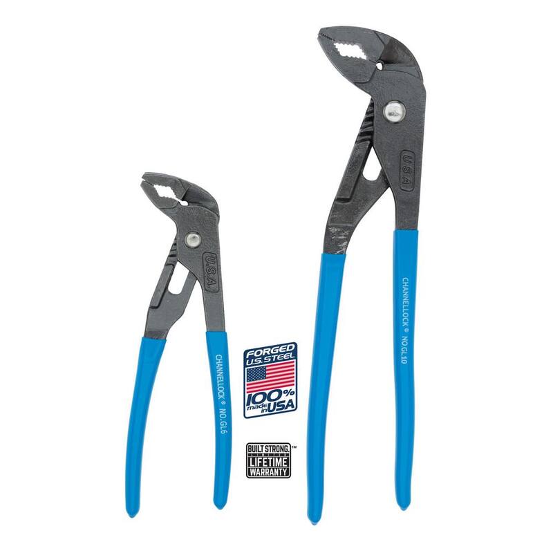 Juego de pinzas de mordaza y ranura de 9-1/2 pulgadas y 6-1/2 pulgadas Channellock GRIPLOCK (2 piezas) - GLS-2