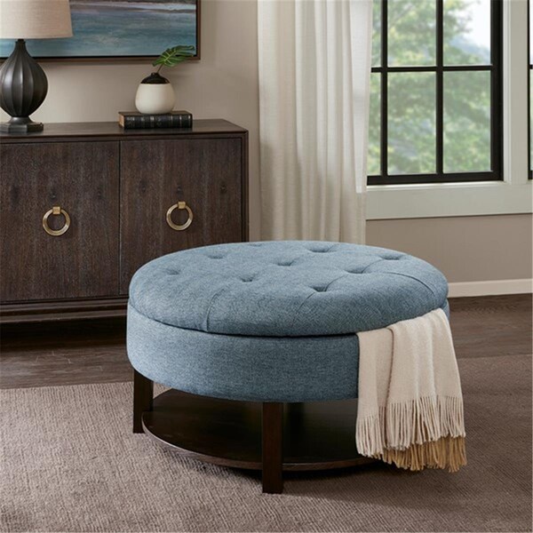Madison Park Miller Ottoman - Denim, Morrocco - MP101-0225