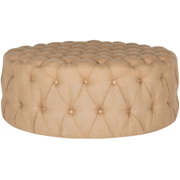 Safavieh Charlene Ottoman- Beige - 16.1 x 39.4 x 39.4 in. - MCR4638C