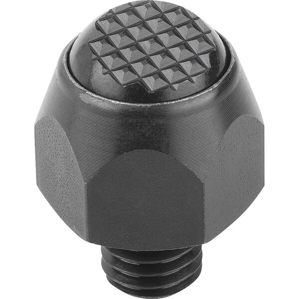 Kipp Self-Aligning Pads, Form:F Carbon Steel, Swivel Angle 12°, Comp:Ball-Bearing Steel, T=19 - K0302.312