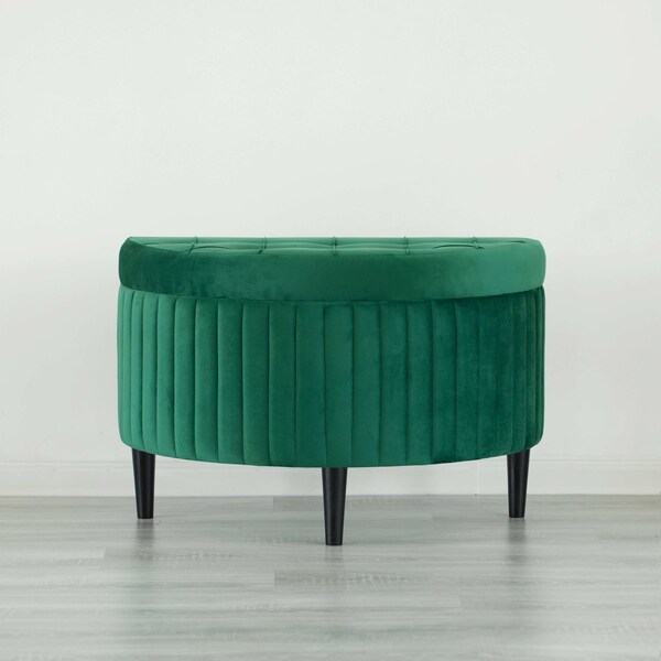 Fabulaxe 32.5 W, 21.5 H, Velvet Fabric on Wooden Frame, Green - QI004048.L.GN