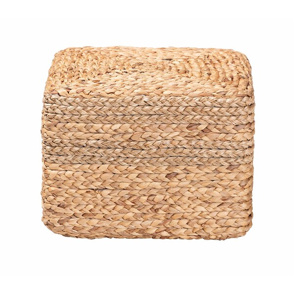 Bali & Pari Marella Modern Bohemian Natural Brown Seagrass Accent Footstool - 240-13478-ZORO