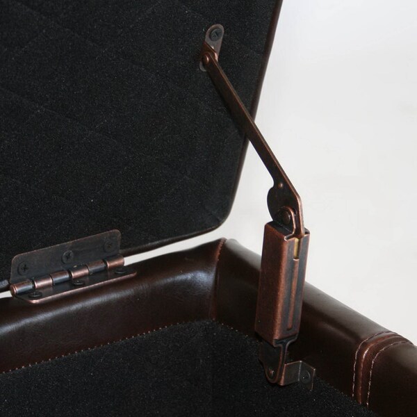 Baxton Studio Benvolio Leather Storage Ottoman - Dark Brown, 25 in W, 17 in H, Leather, Brown - 31-2271