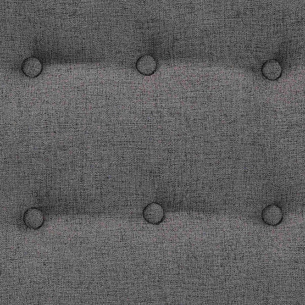 Baxton Studio Jeanine Japandi Dark Grey Fabric and Walnut Brown Finished Wood Ottoman Footstool - 233-13168-ZORO
