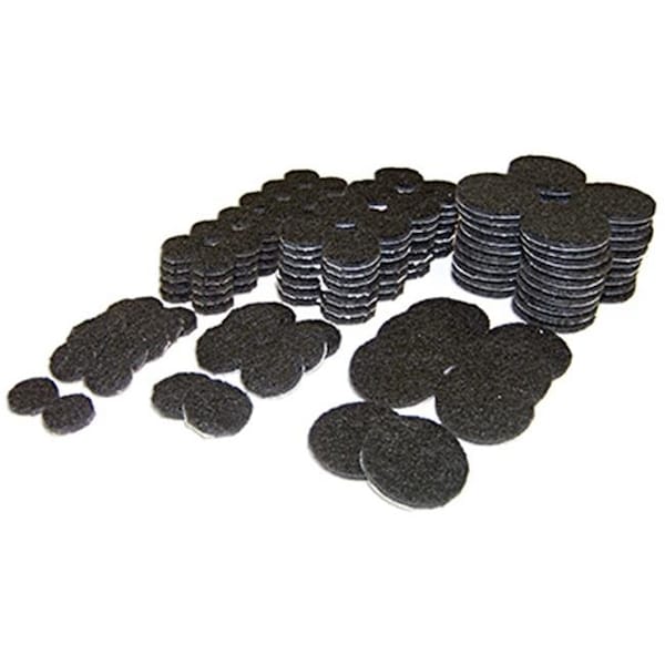 Richelieu Richelieu America 235972 TruGuard Round Heavy Duty Self-Adhesive Felt Pads; Black - Pack of 184 - 235972