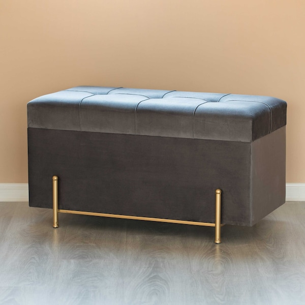 Fabulaxe 31.5 W, 18 H, Velvet, Gray - QI003938.GY