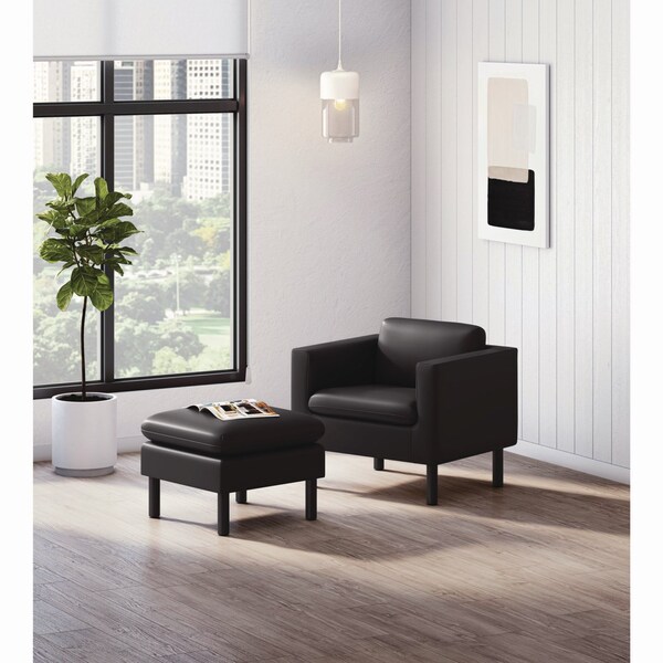 Hon Sofas/Loveseats, 23" W, 17.5" H, Base: Steel; Upholstery: Polyurethane, Black - HONVP3LOTTBLK
