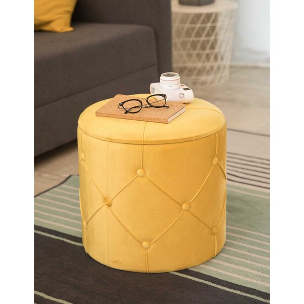 Fabulaxe 15.75 W, 15.5 H, Wood and Velvet, Yellow - QI003523Y