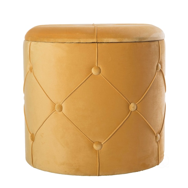 Fabulaxe 15.75 W, 15.5 H, Wood and Velvet, Yellow - QI003523Y