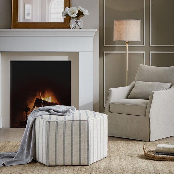 Martha Stewart Natural Ellen Cocktail Ottoman - MT101-0014