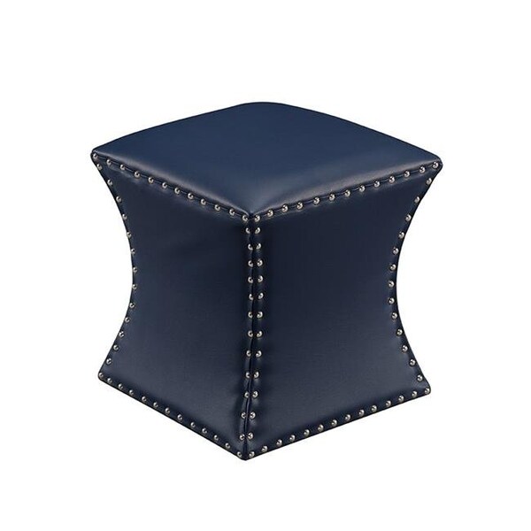Kb KB 3216-BU 17 x 15 x 15 in. Blue Faux Leather Ottoman - Square - 3216-BU