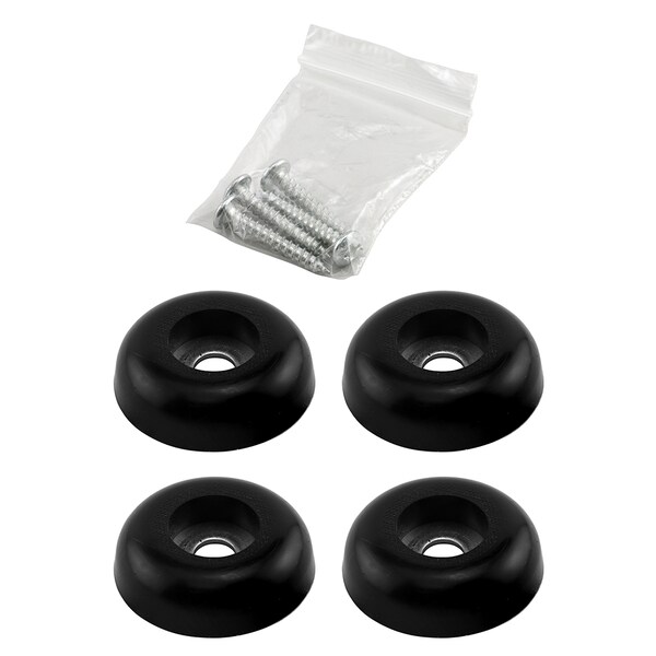 Prime-Line 1 in. Heavy-Duty Anti-Skid Pads Black Plastic 4 Pack - MP75844