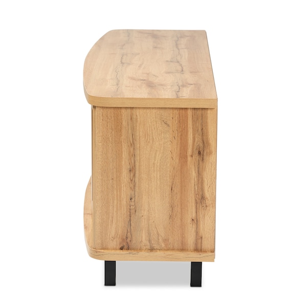 Baxton Studio Walda Modern and Contemporary Oak Brown Finished Wood 2-Drawer TV Stand - 190-12000-ZORO