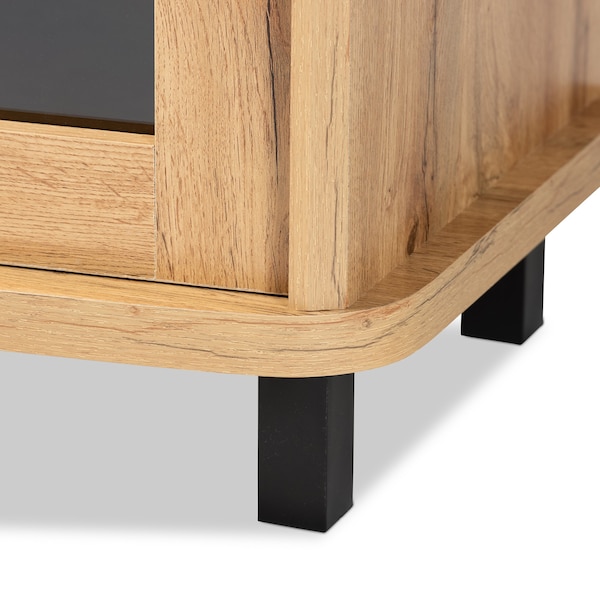 Baxton Studio Walda Modern and Contemporary Oak Brown Finished Wood 2-Drawer TV Stand - 190-12000-ZORO