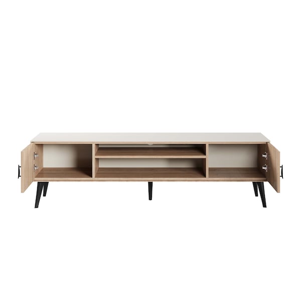 Manhattan Comfort Haley TV Stand 70.9 in Natural & Nude in Natural and Nude - TV004-NN