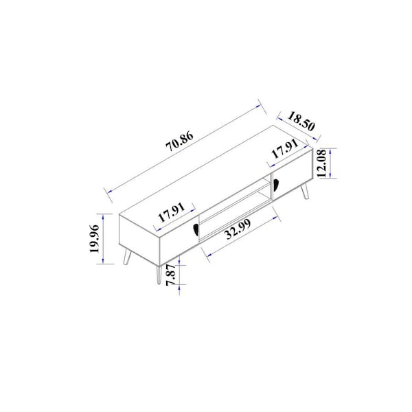 Manhattan Comfort Haley TV Stand 70.9 in Natural & Nude in Natural and Nude - TV004-NN