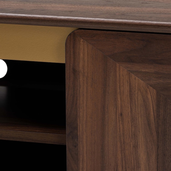Baxton Studio Graceland Mid-Century Modern Transitional Walnut Brown Finished Wood 2-Door TV Stand - 233-13272-ZORO