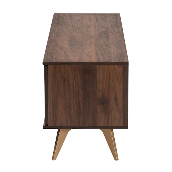 Baxton Studio Graceland Mid-Century Modern Transitional Walnut Brown Finished Wood 2-Door TV Stand - 233-13272-ZORO