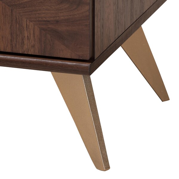 Baxton Studio Graceland Mid-Century Modern Transitional Walnut Brown Finished Wood 2-Door TV Stand - 233-13272-ZORO