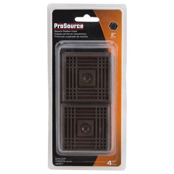 Prosource Caster Furniture Glide, Rubber, Brown, Brown, 2-1/2 x 2-1/2 x 15/32 in Dimensions - FE-S711-PS