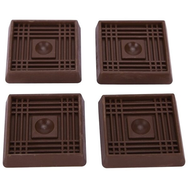 Prosource Caster Furniture Glide, Rubber, Brown, Brown, 2-1/2 x 2-1/2 x 15/32 in Dimensions - FE-S711-PS