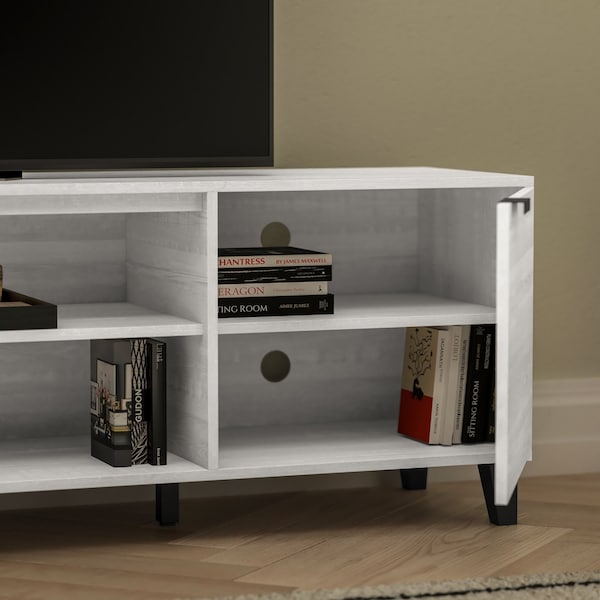 Flash Furniture 70 Gray TV Stand with Shelves and Storage - ZG-129-70-GY-GG