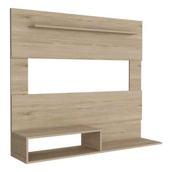 Tuhome Beijing Floating Entertainment Center, Superior Shelf, 2 Shelves, Space For TV's up 55in. Light Pine - PLR7889