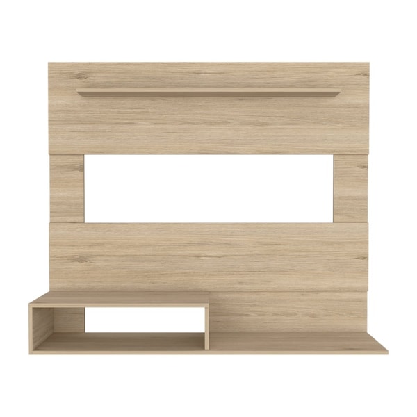 Tuhome Beijing Floating Entertainment Center, Superior Shelf, 2 Shelves, Space For TV's up 55in. Light Pine - PLR7889