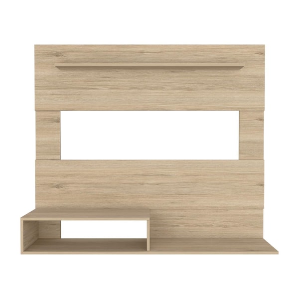 Tuhome Beijing Floating Entertainment Center, Superior Shelf, 2 Shelves, Space For TV's up 55in. Light Pine - PLR7889