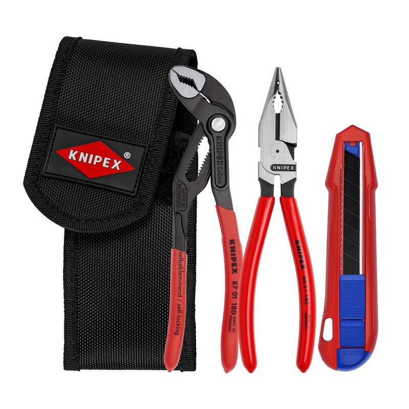KNIPEX Regalo de Navidad 3 Piezas Set de Pinzas para Electricistas de 7.25 pulgadas con Cuchillo Snap CutiX Gratis - 9K 00 80 169 US