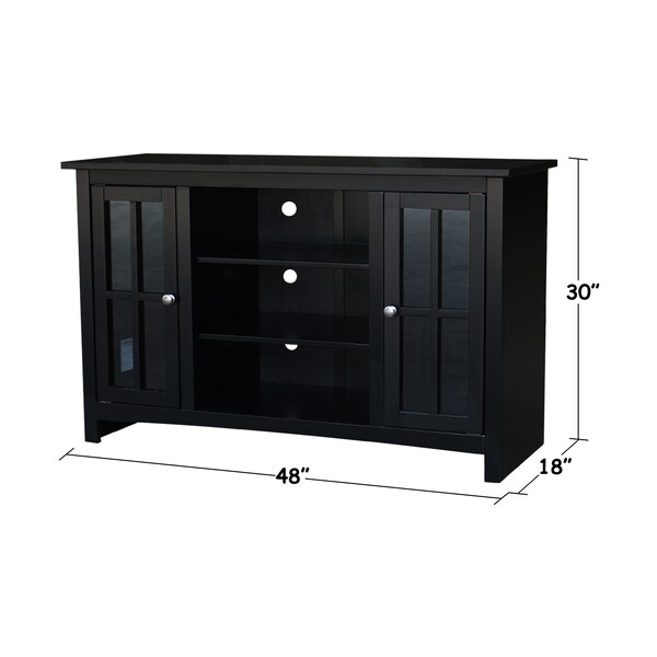 International Concepts 48" Entertainment / TV Stand with 2 Doors, Black - TV46-34