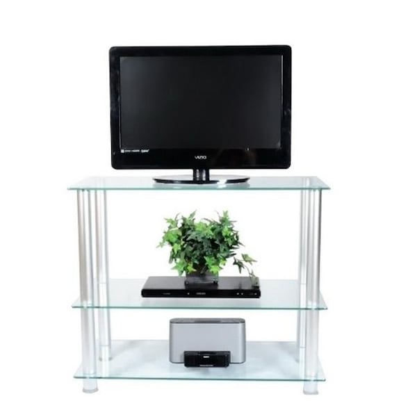 Rta Home And Office RTA Home and Office TVM-0042 42 in. Glass and Aluminum Extra Tall TV Wall unit TV Stand - TVM-0042