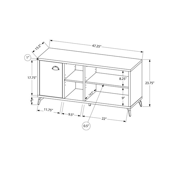 Monarch Specialties Tv Stand, 48 Inch, Console, Storage Cabinet, Living Room, Bedroom, Laminate, Grey - I 2840