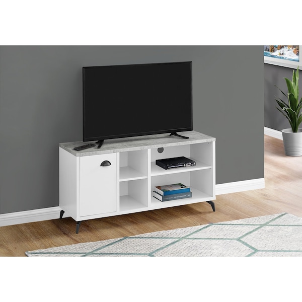 Monarch Specialties Tv Stand, 48 Inch, Console, Storage Cabinet, Living Room, Bedroom, Laminate, Grey - I 2840