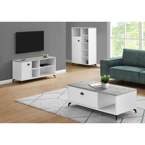 Monarch Specialties Tv Stand, 48 Inch, Console, Storage Cabinet, Living Room, Bedroom, Laminate, Grey - I 2840