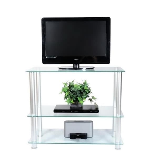 Rta Home And Office 42 in. Glass and Aluminum Extra Tall TV Wall unit TV Stand - RT441580