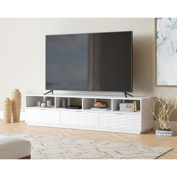 Sauder Morgan Main 80 in. Credenza Wh A2 , Accommodates up to an 85 in. TV weighing 135 lbs - 428260