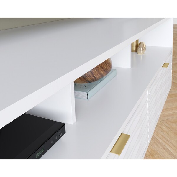 Sauder Morgan Main 80 in. Credenza Wh A2 , Accommodates up to an 85 in. TV weighing 135 lbs - 428260