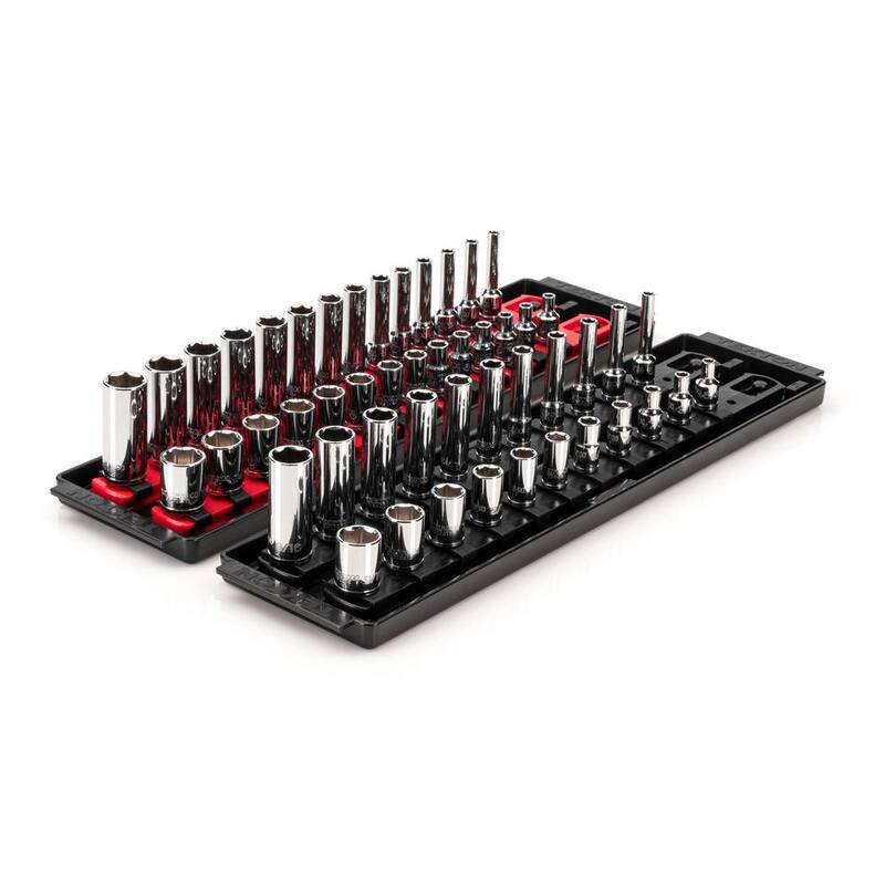 Set de 50 piezas de puntas y rieles de 1/4 de pulgada de TEKTON (5/32 a 9/16 pulgadas, 4 a 15 mm) - SHD90215